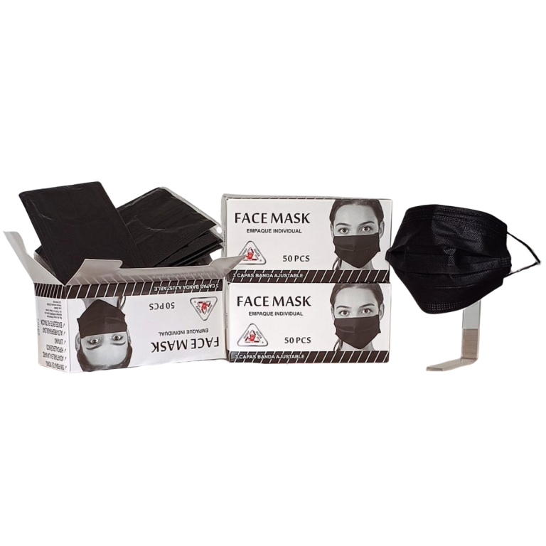 Tapabocas Individual Negro Termosellado Marca BODY SAFE® x 50 Unidades