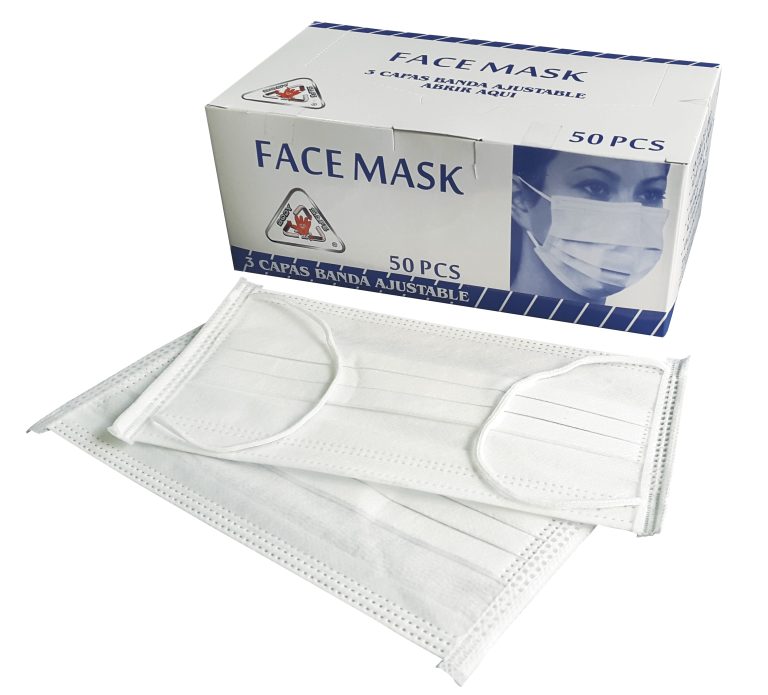 Tapabocas Corriente Termosellado Marca BODY SAFE® x 50 Unidades - Azul y Blanco